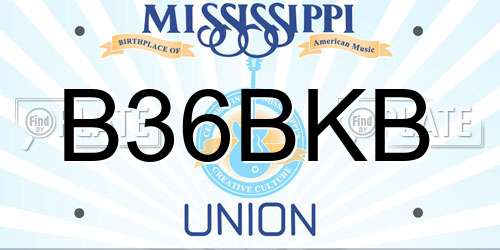 B36BKB Mississippi License Plate