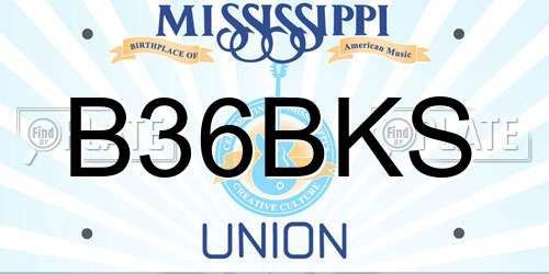 B36BKS Mississippi License Plate