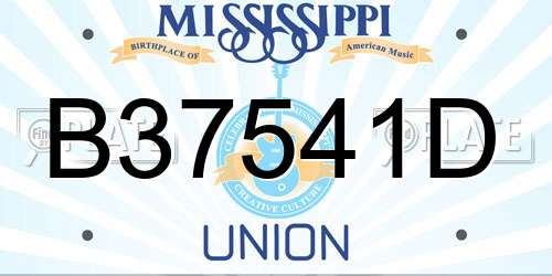 B37541D Mississippi License Plate
