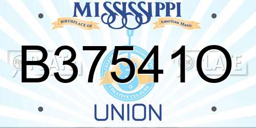 B37541O Mississippi License Plate