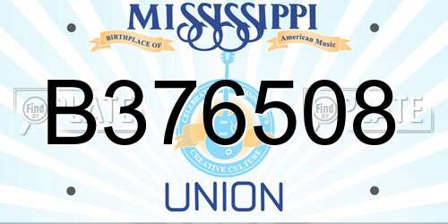 B376508 Mississippi License Plate