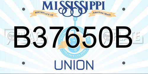 B37650B Mississippi License Plate