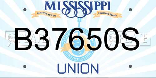 B37650S Mississippi License Plate