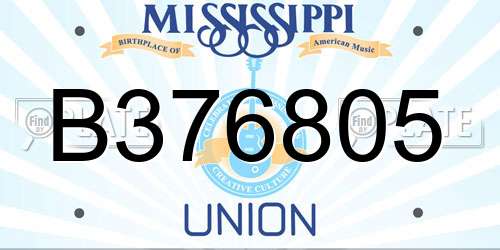 B376805 Mississippi License Plate