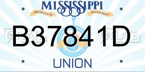 B37841D Mississippi License Plate