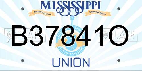 B37841O Mississippi License Plate