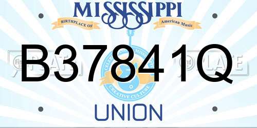 B37841Q Mississippi License Plate