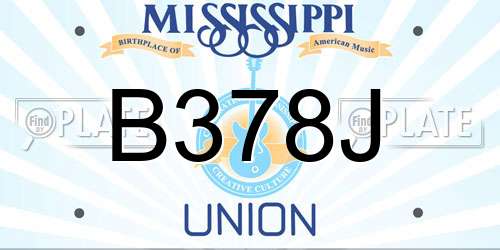 B378J Mississippi License Plate