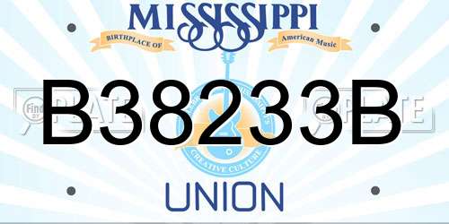 B38233B Mississippi License Plate