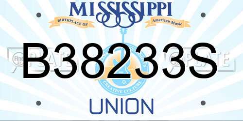 B38233S Mississippi License Plate