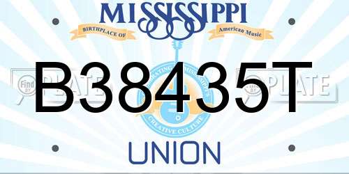 B38435T Mississippi License Plate