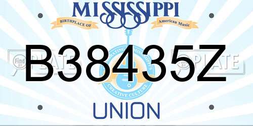 B38435Z Mississippi License Plate