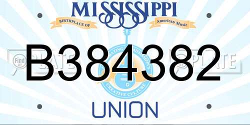 B384382 Mississippi License Plate