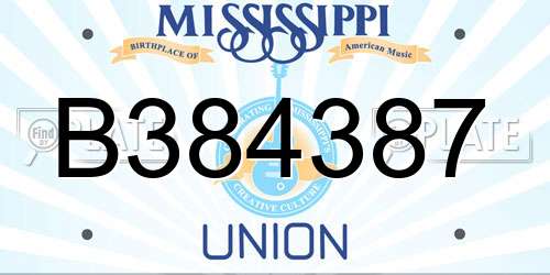 B384387 Mississippi License Plate