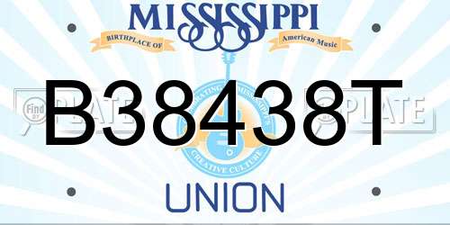 B38438T Mississippi License Plate