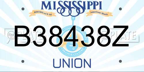 B38438Z Mississippi License Plate