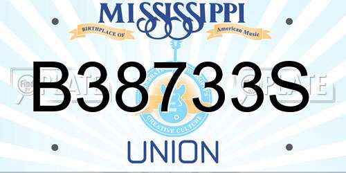 B38733S Mississippi License Plate