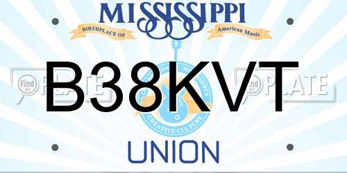 B38KVT Mississippi License Plate