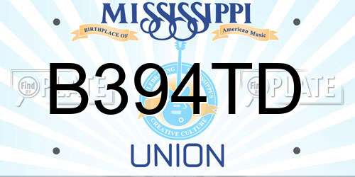 B394TD Mississippi License Plate
