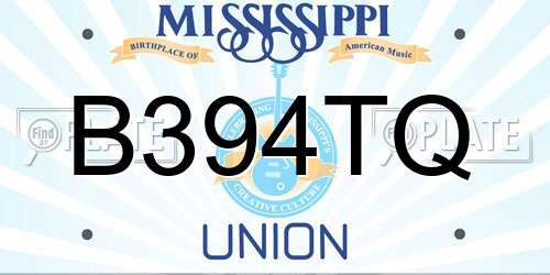 B394TQ Mississippi License Plate