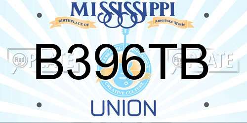 B396TB Mississippi License Plate