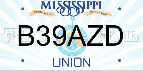 B39AZD Mississippi License Plate