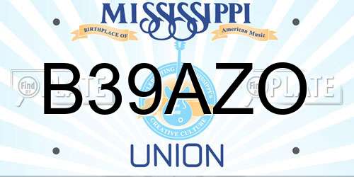 B39AZO Mississippi License Plate