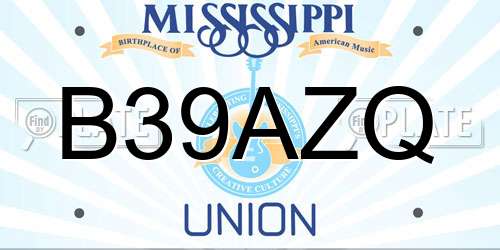 B39AZQ Mississippi License Plate