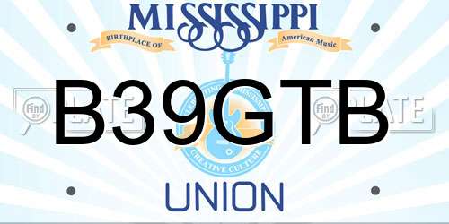 B39GTB Mississippi License Plate
