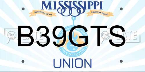 B39GTS Mississippi License Plate