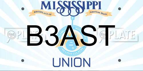 B3AST Mississippi License Plate