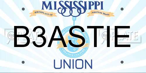 B3ASTIE Mississippi License Plate