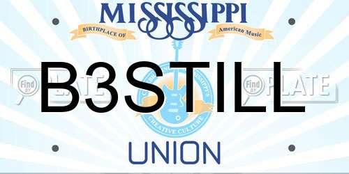 B3STILL Mississippi License Plate