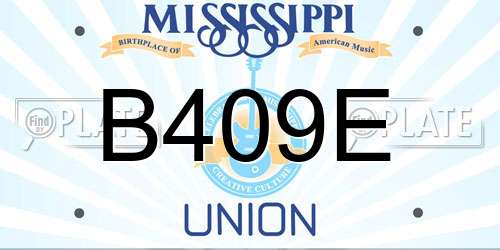 B409E Mississippi License Plate