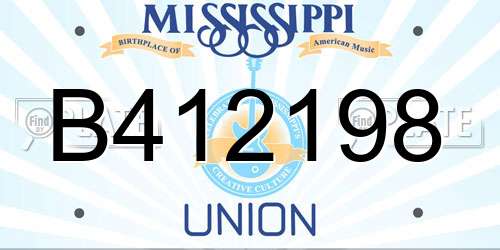 B412198 Mississippi License Plate