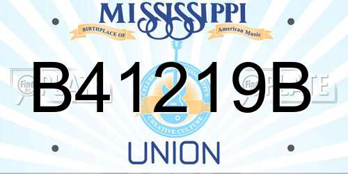 B41219B Mississippi License Plate