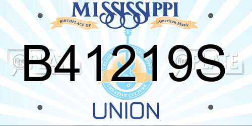 B41219S Mississippi License Plate