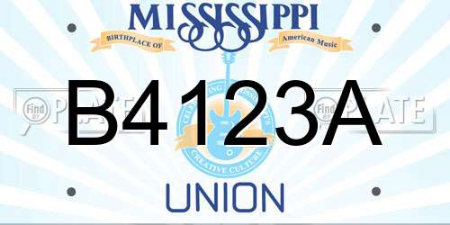 B4123A Mississippi License Plate