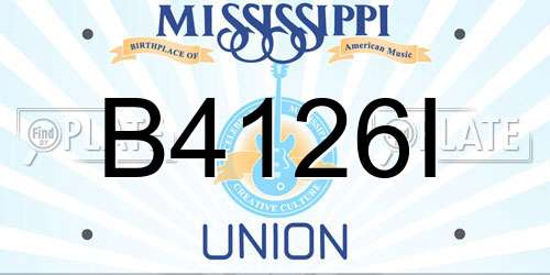 B4126I Mississippi License Plate