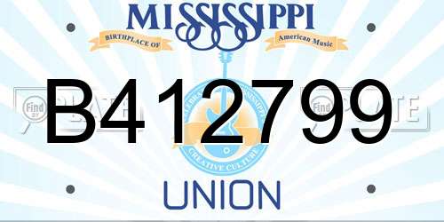 B412799 Mississippi License Plate