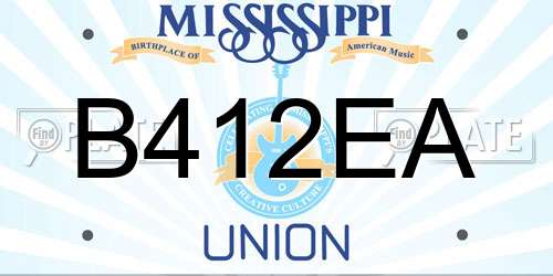 B412EA Mississippi License Plate