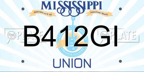 B412GI Mississippi License Plate