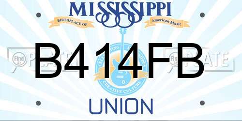 B414FB Mississippi License Plate