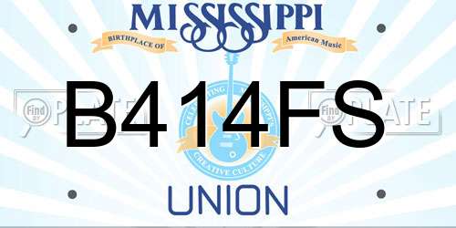 B414FS Mississippi License Plate