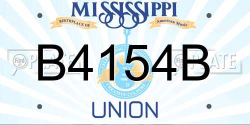 B4154B Mississippi License Plate
