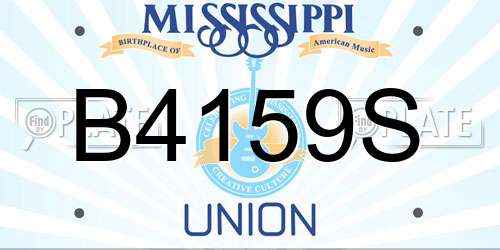 B4159S Mississippi License Plate