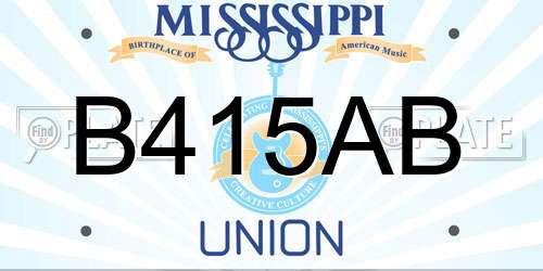 B415AB Mississippi License Plate