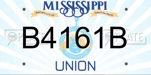 B4161B Mississippi License Plate