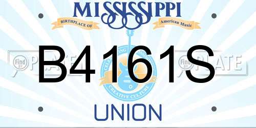 B4161S Mississippi License Plate