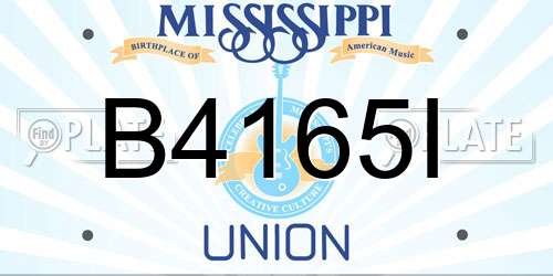 B4165I Mississippi License Plate
